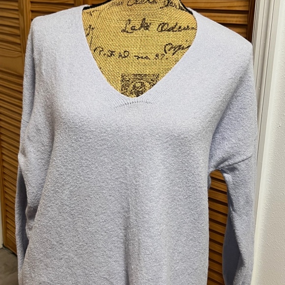 LOFT Light Blue V-Neck Tunic Sweater - Size L - Picture 2 of 7